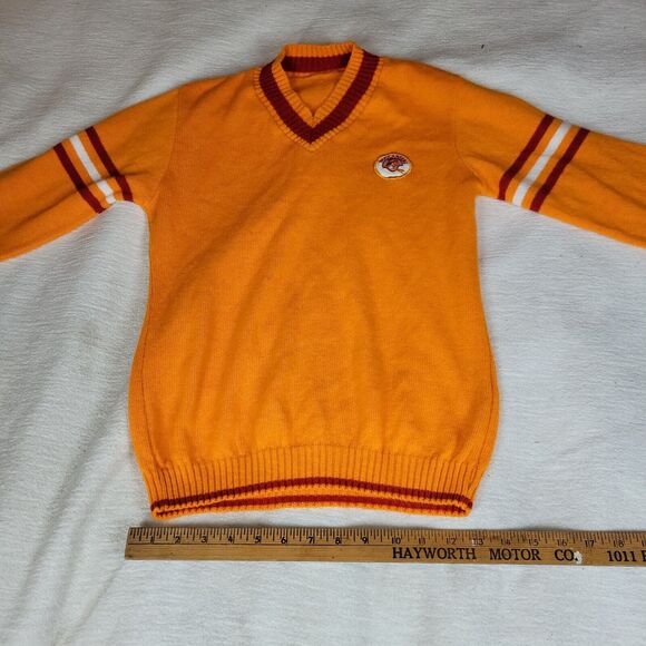 Vintage Sweater Size Large Mens Orange Varsity Sports Buccaneers Football NFL - Picture 5 of 16